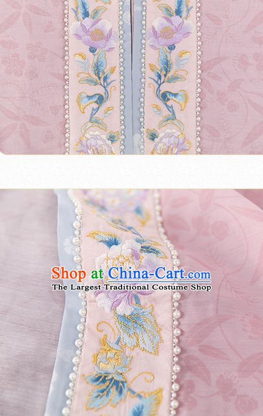 Chinese Ancient Court Female Hanfu Dresses Traditional Song Dynasty Imperial Concubine BeiZi Embroidered Blouse and Skirt Historical Costumes