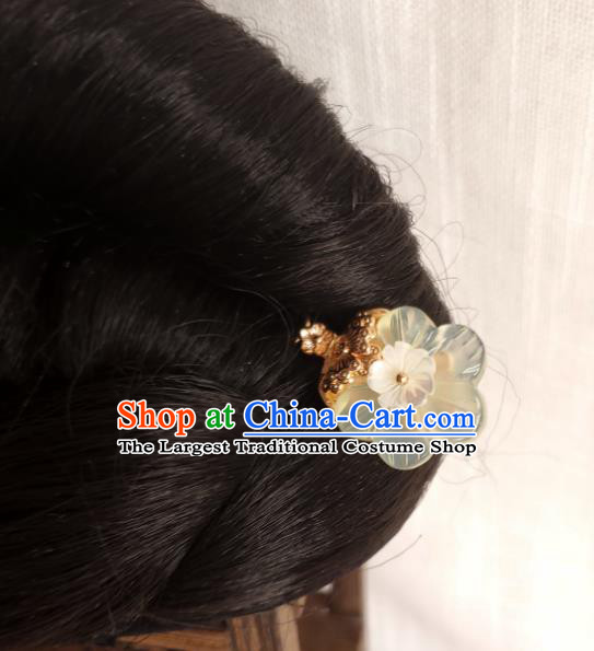 Chinese Ancient Royal Princess Hairpins Hair Accessories Handmade Ming Dynasty Hanfu Jade Plum Blossom Hair Stick