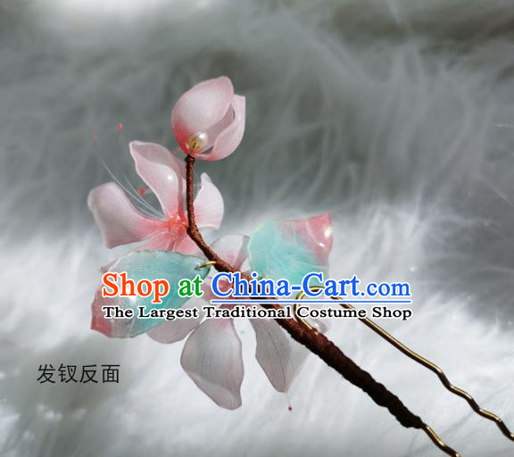 Chinese Ancient Ming Dynasty Princess Hair Stick Handmade Hair Accessories Hanfu Peach Blossom Hairpins