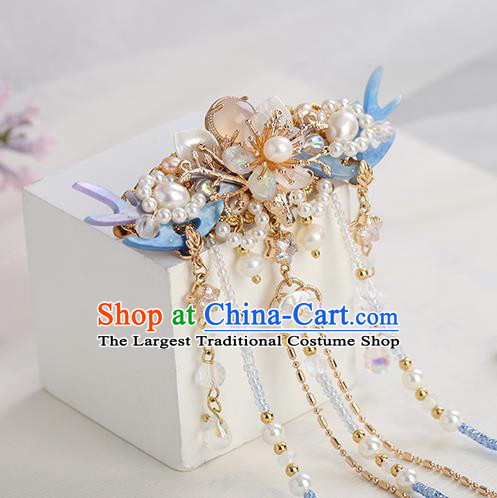 Chinese Classical Palace Beads Tassel Hair Sticks Handmade Hanfu Hair Accessories Ancient Ming Dynasty Princess Pearls Hairpins