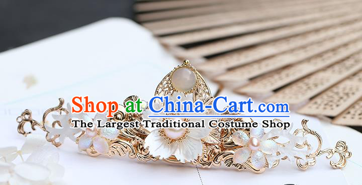 Chinese Classical Palace Hair Crown Handmade Hanfu Hair Accessories Ancient Ming Dynasty Princess Plum Blossom Hairpins