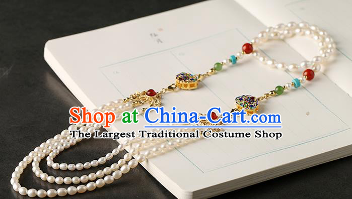 Chinese Classical Palace Pearls Hair Stick Handmade Hanfu Hair Accessories Ancient Tang Dynasty Empress Hairpins Hair Clasp