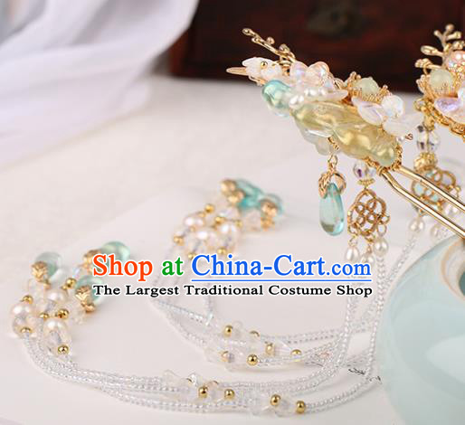 Chinese Classical Palace Plum Blossom Hair Stick Handmade Hanfu Hair Accessories Ancient Ming Dynasty Empress Butterfly Hairpins
