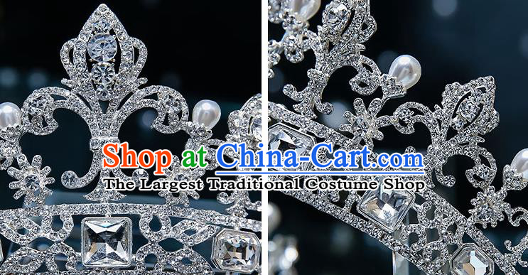 Handmade Baroque Bride Royal Crown Classical Jewelry Accessories European Princess Wedding Crystal Hair Accessories