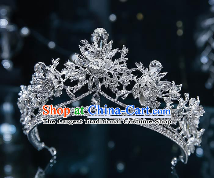 Handmade Baroque Bride Zircon Royal Crown Classical Jewelry Accessories European Princess Wedding Hair Accessories