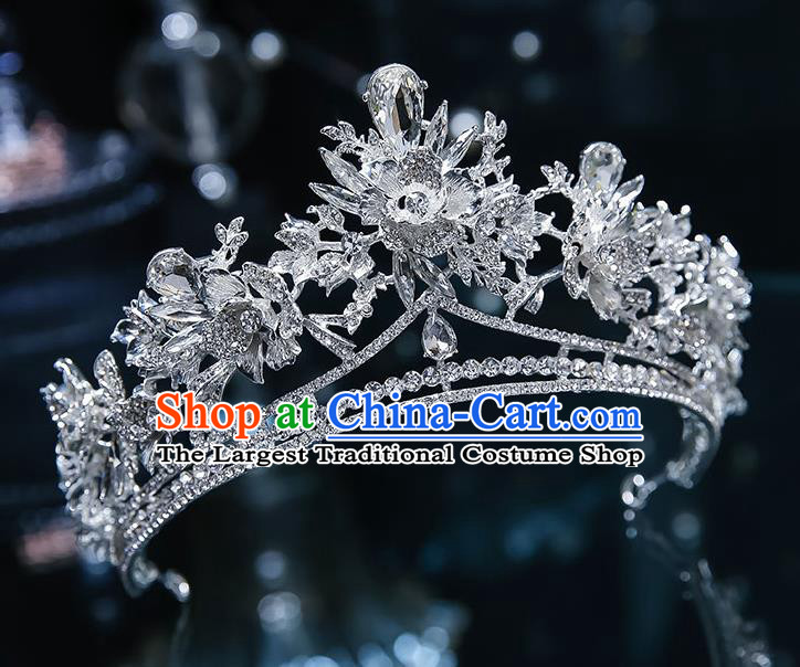 Handmade Baroque Bride Zircon Royal Crown Classical Jewelry Accessories European Princess Wedding Hair Accessories