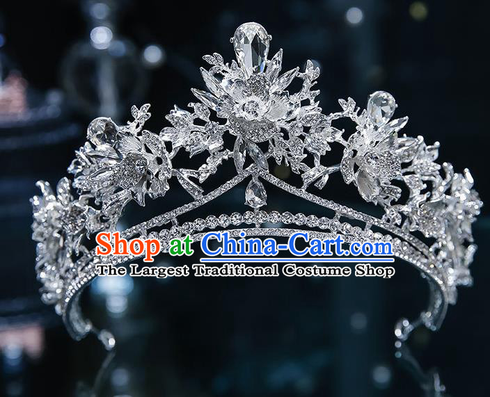 Handmade Baroque Bride Zircon Royal Crown Classical Jewelry Accessories European Princess Wedding Hair Accessories
