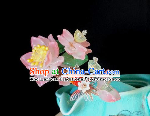 Chinese Classical Lotus Goldfish Hair Stick Handmade Hanfu Hair Accessories Ancient Song Dynasty Princess Hairpins