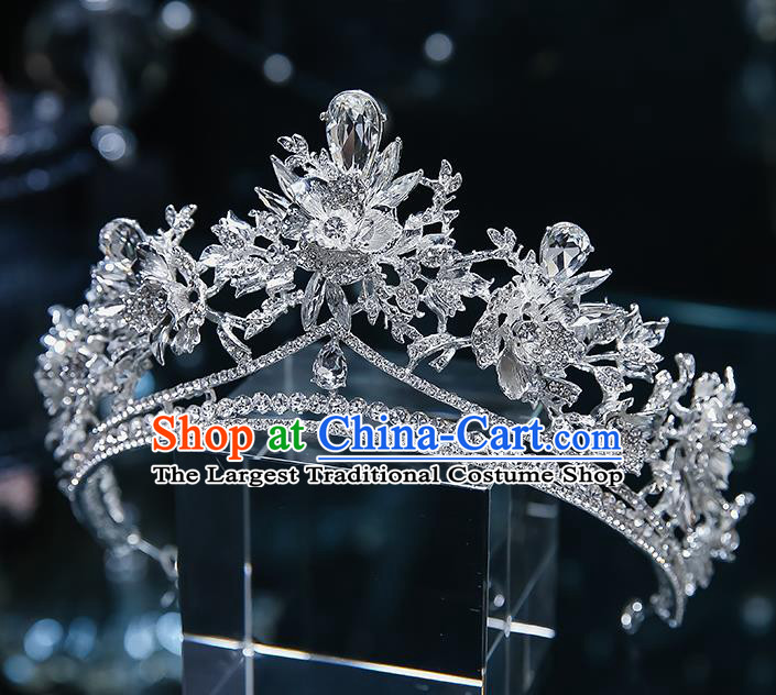 Handmade Baroque Wedding Bride Zircon Royal Crown Classical Jewelry Accessories European Princess Hair Accessories