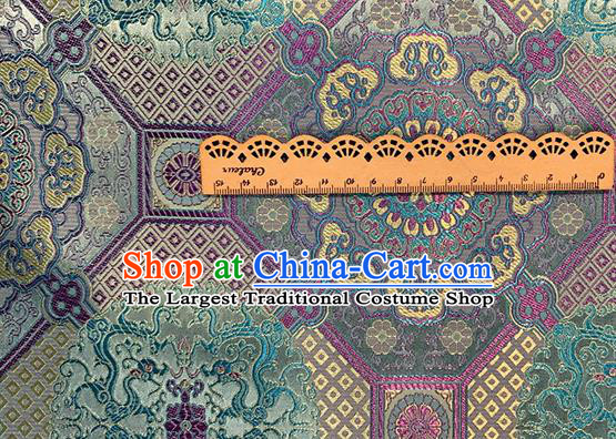 Chinese Traditional Eight Treasures Lotus Pattern Silk Fabric Brocade Drapery Mongolian Robe Damask Material