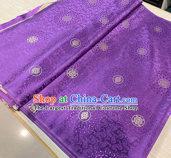 Chinese Traditional Fireworks Pattern Silk Fabric Tang Suit Damask Material Purple Brocade Drapery