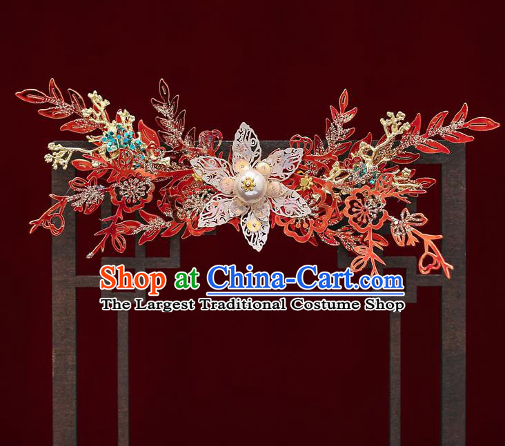 Chinese Handmade Classical Wedding Hair Accessories Ancient Bride Hairpins Hair Comb Complete Set