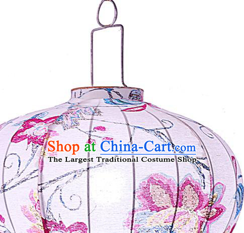 Chinese Traditional Ink Painting Hydrangea Palace Lanterns Handmade Hanging Lantern Classical Festive New Year Lamp