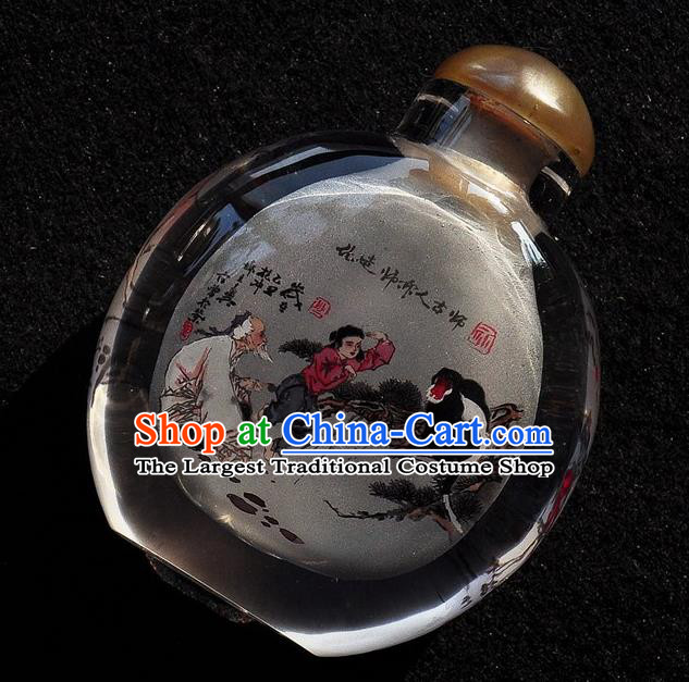 Chinese Handmade Snuff Bottle Traditional Inside Painting Monkey Snuff Bottles Artware