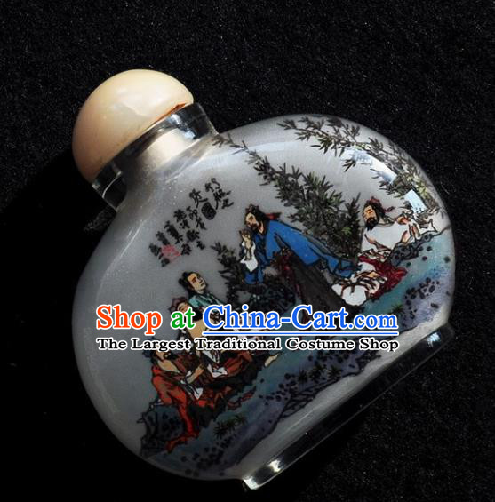 Chinese Handmade Snuff Bottle Traditional Inside Painting Seven Intellectuals in Bamboo Forest Snuff Bottles Artware