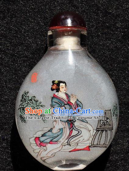 Chinese Handmade Snuff Bottle Traditional Inside Painting Court Lady Snuff Bottles Artware