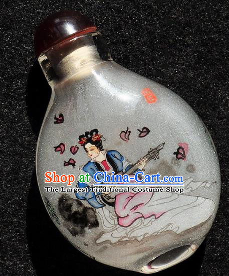 Chinese Handmade Snuff Bottle Traditional Inside Painting Court Lady Snuff Bottles Artware