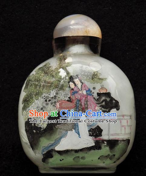 Chinese Handmade Snuff Bottle Traditional Inside Painting Court Woman Snuff Bottles Artware