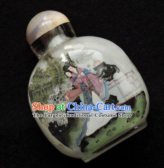Chinese Handmade Snuff Bottle Traditional Inside Painting Court Woman Snuff Bottles Artware