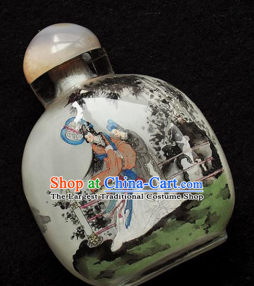 Chinese Handmade Snuff Bottle Traditional Inside Painting Court Woman Snuff Bottles Artware