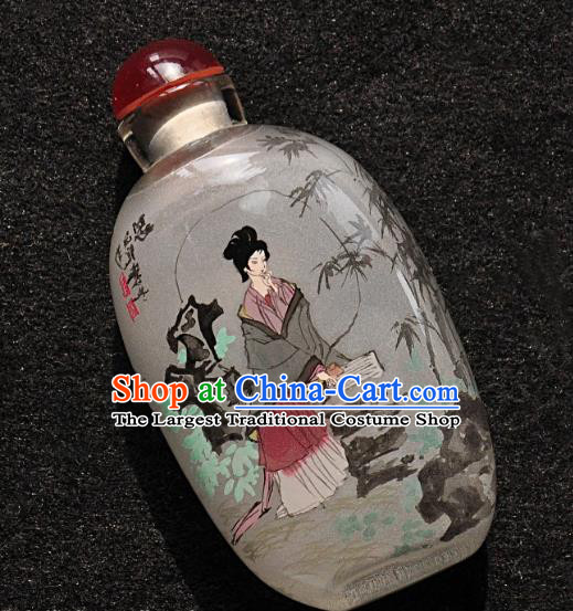 Chinese Handmade Snuff Bottle Traditional Inside Painting Bamboo Beauty Snuff Bottles Artware
