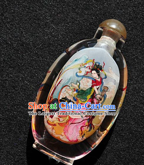 Chinese Handmade Snuff Bottle Traditional Inside Painting Flying Goddess Snuff Bottles Artware