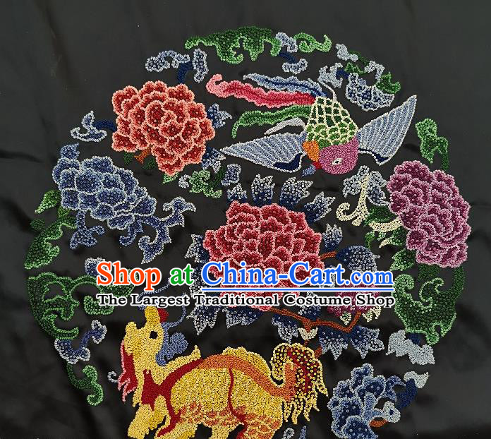 Traditional Chinese Embroidered Butterfly Fabric Hand Embroidering Dress Applique Embroidery Flowers Pink Silk Patches Accessories