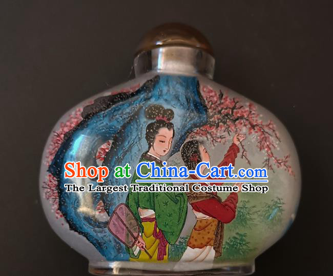Chinese Handmade Palace Lady Snuff Bottle Craft Traditional Inside Painting Young Beauty Snuff Bottles Artware