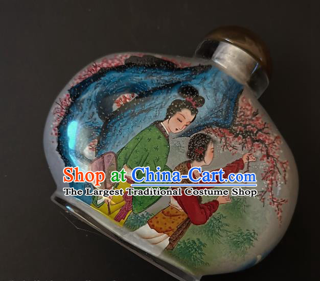 Chinese Handmade Palace Lady Snuff Bottle Craft Traditional Inside Painting Young Beauty Snuff Bottles Artware