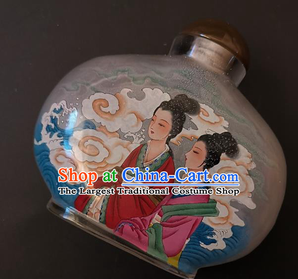 Chinese Handmade Palace Lady Snuff Bottle Craft Traditional Inside Painting Young Beauty Snuff Bottles Artware