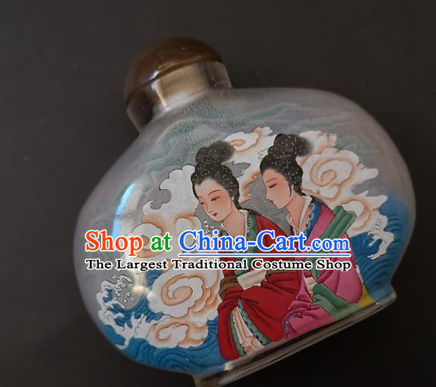 Chinese Handmade Palace Lady Snuff Bottle Craft Traditional Inside Painting Young Beauty Snuff Bottles Artware