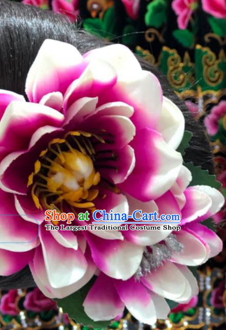 Handmade China Miao Minority Rosy Peony Hair Stick Dong Ethnic Bride Hair Accessories Hair Claw