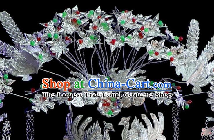 Quality Minority Nationality Wedding Colorful Beads Phoenix Coronet Chinese Miao Ethnic Festival Hair Accessories Full Set