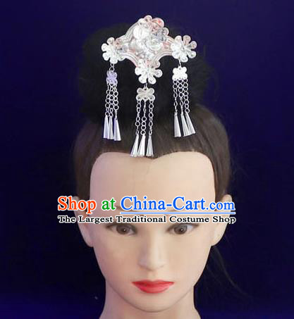 Chinese Ethnic Women Hair Crown Tassel Hair Stick Traditional Minority Hair Accessories Miao Nationality Hairpins