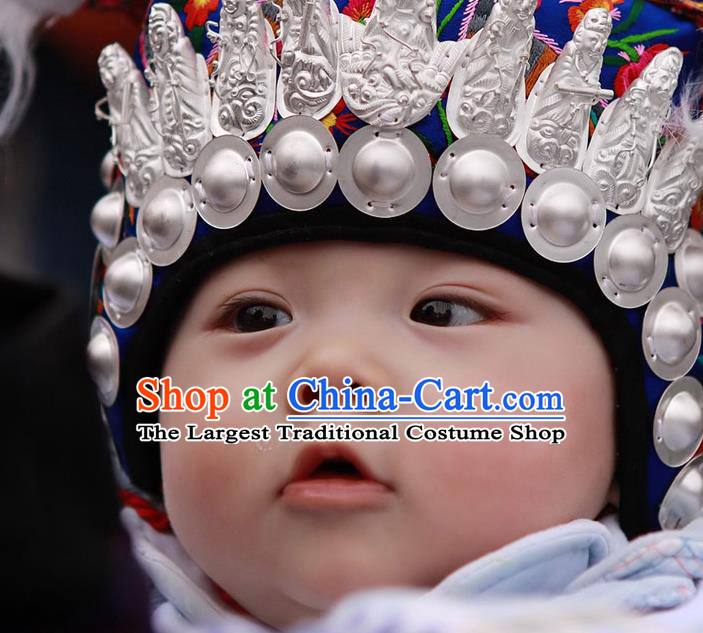 China Guizhou Miao Ethnic Hat Decorations Handmade Miao Minority Children Headwear