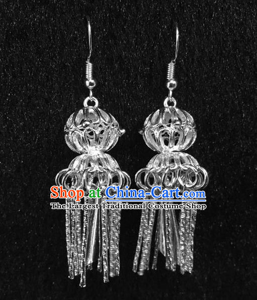 China Nationality Women Ear Accessories Handmade Hmong Jewelry Ethnic Minority Argent Earrings