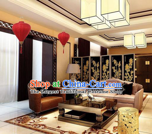 Handmade Chinese Jacquard Red Satin Palace Lanterns Traditional New Year Lantern Classical Festival Decoration Lamp