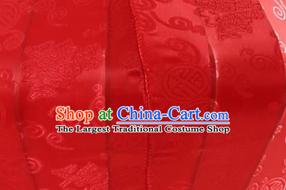 Handmade Chinese Jacquard Pattern Red Satin Palace Lanterns Traditional New Year Lantern Classical Festival Decoration Lamp