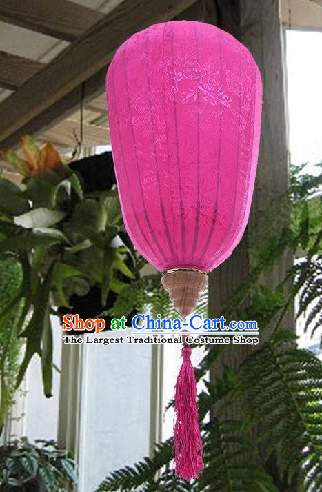 Handmade Chinese Decoration Palace Lanterns Traditional New Year Rosy Satin Lantern Classical Festival Wax Gourd Lamp