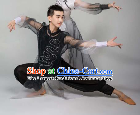 China Men Classical Dance Clothing Martial Arts Stage Performance Costumes for Men