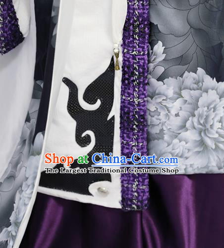 Professional Cosplay Taoist Priest Hua Xinfeng Costumes Custom China Ancient Swordsman King White Clothing