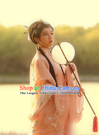 Chinese Ancient Patrician Lady Hanfu Dress Traditional Ming Dynasty Noble Female Costumes and Hair Accessories Full Set