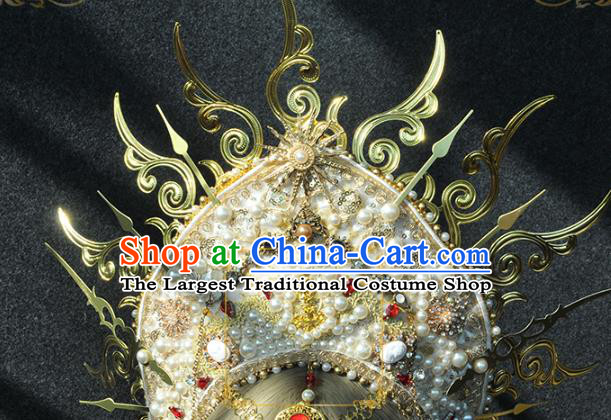Handmade Baroque Hair Accessories Halloween Cosplay Deluxe Queen Royal Crown Headwear