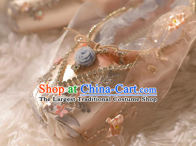 Custom Ballet Dance Shoes Halloween Cosplay Wedding Shoes Bride Pink Shoes