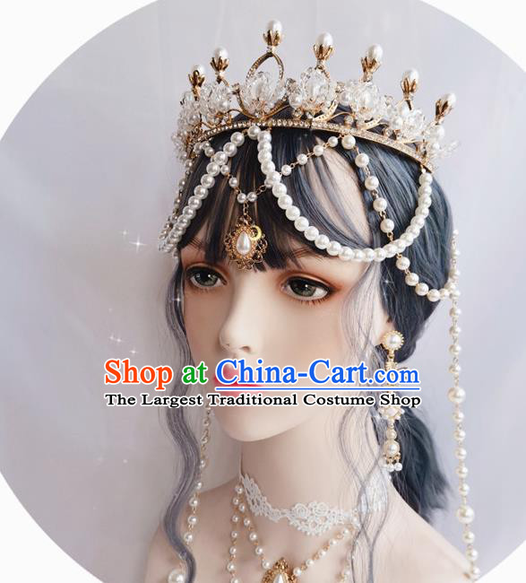 Handmade Royal Crown Halloween Stage Show Princess Headwear Bride Hair Accessories