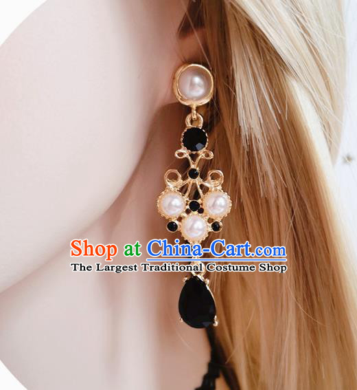 Handmade Gothic Black Earrings Court Retro Earrings Europe Eardrop Renaissance Accessories