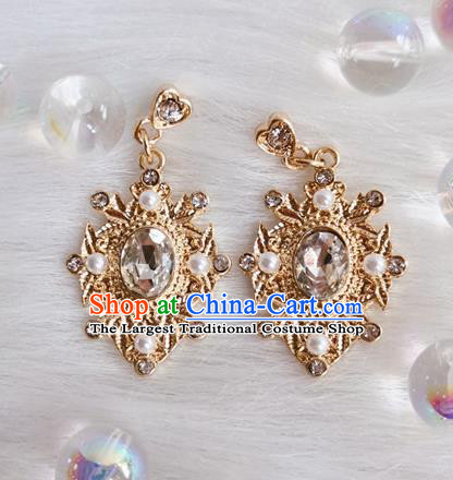 Handmade Crystal Earrings Baroque Retro Accessories Europe Court Eardrop