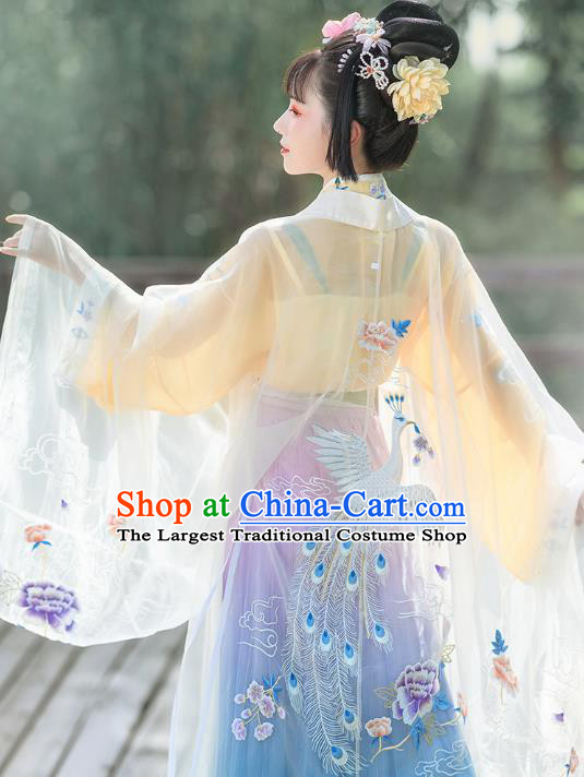 China Ancient Goddess Apparels Traditional Tang Dynasty Princess Hanfu Clothing Court Lady Costumes