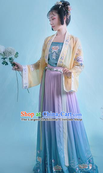 China Ancient Goddess Apparels Traditional Tang Dynasty Princess Hanfu Clothing Court Lady Costumes