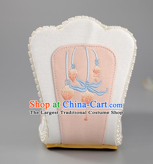 China Han Dynasty Shoes Traditional Hanfu Shoes White Cloth Shoes Embroidered Lotus Shoes Princess Shoes